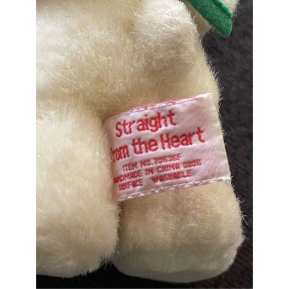 Straight from the Heart White Bear Hidden Flowers Plush Stuffed Animal 7" - Picture 9 of 10